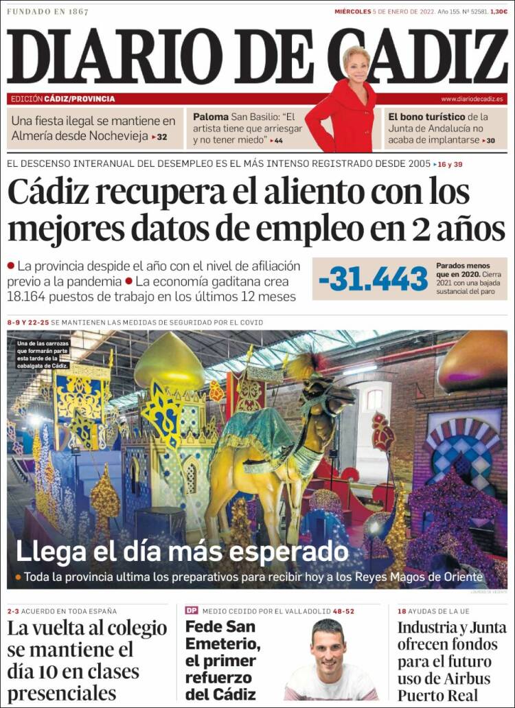 Portada de Diario de Cádiz (Espa&ntilde;a)