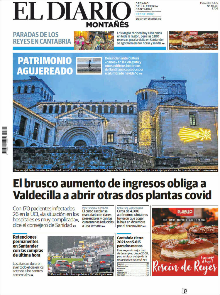 Portada de El Diario Montañés (Espa&ntilde;a)