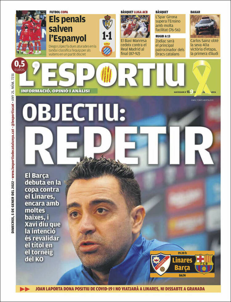 Portada de L'Esportiu (Espa&ntilde;a)