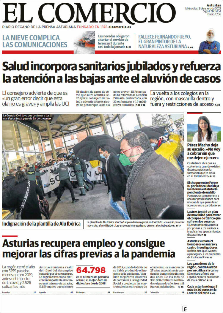 Portada de El Comercio (Espa&ntilde;a)