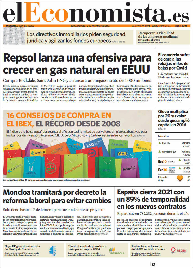 Portada de El Economista (Espa&ntilde;a)