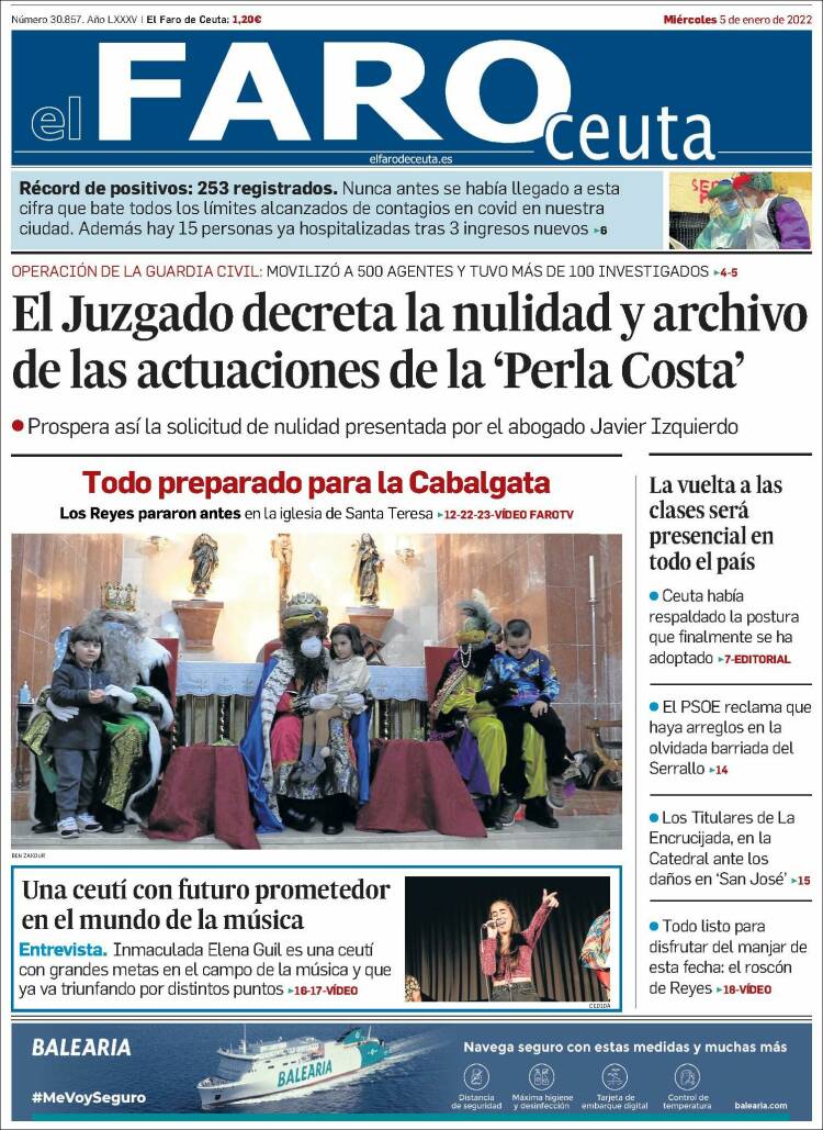 Portada de El Faro de Ceuta (Espa&ntilde;a)