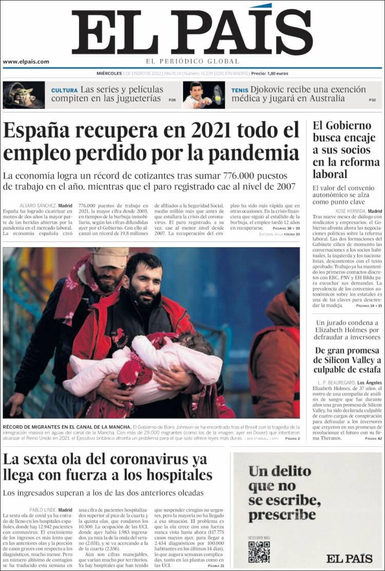 Portada de El País (Espa&ntilde;a)
