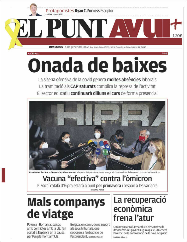 Portada de El Punt Avui (Espa&ntilde;a)