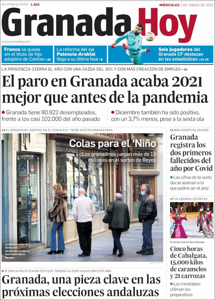 Portada de Granada Hoy (Espa&ntilde;a)