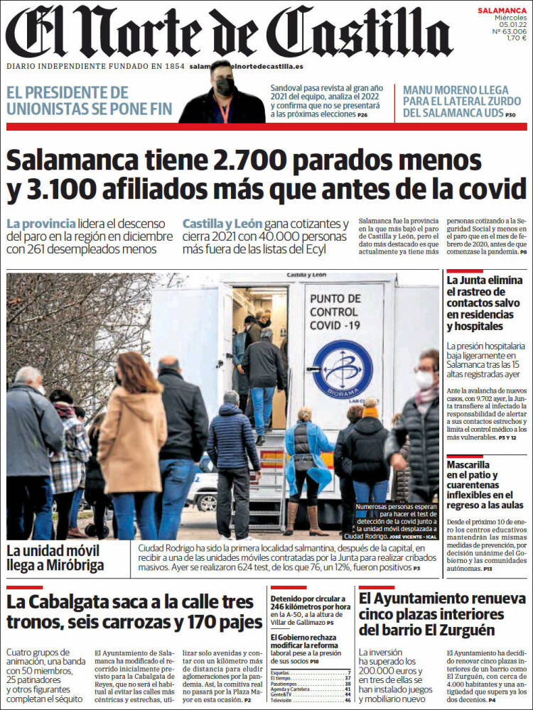 Portada de Norte de Castilla - Salamanca (Espa&ntilde;a)