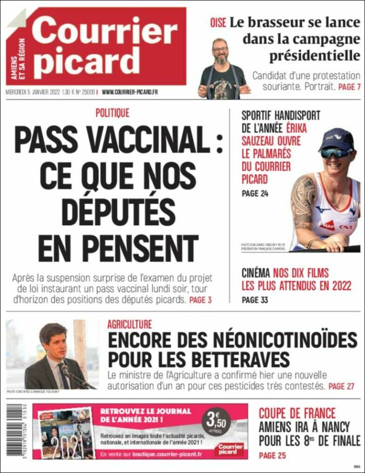 Portada de Courrier Picard (Francia)