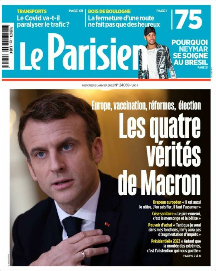 Portada de Le Parisien (Francia)