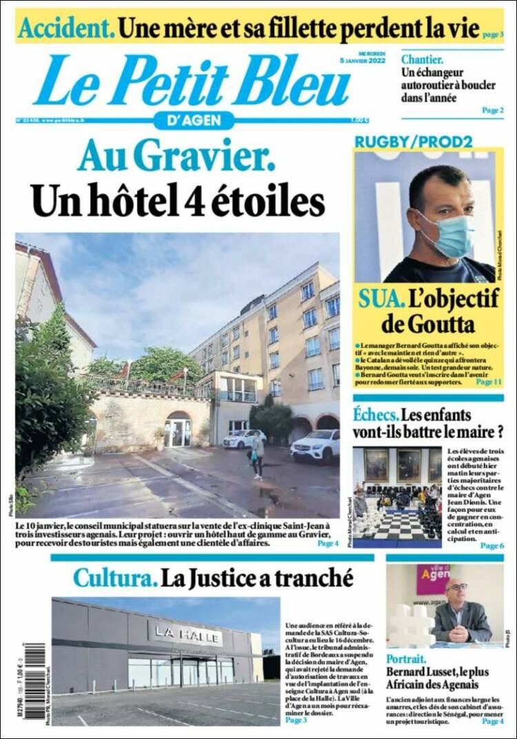 Portada de Le Petit Bleu (Francia)