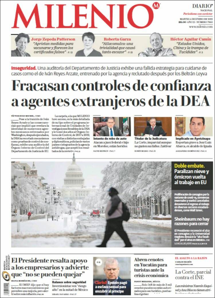 Portada de Milenio (M&eacute;xico)