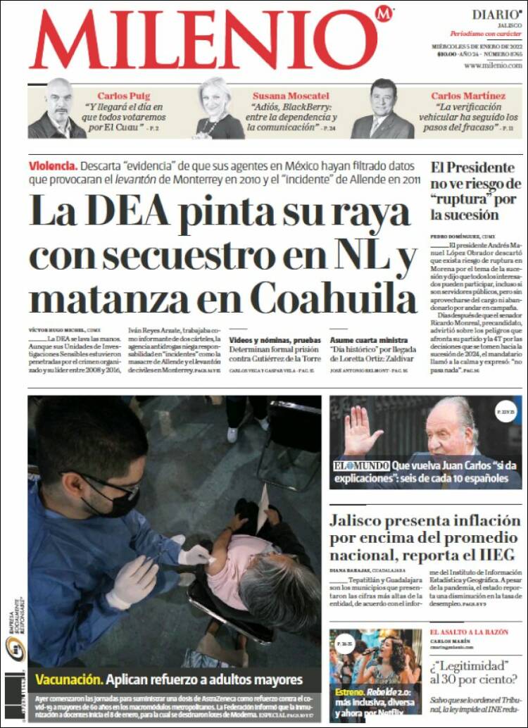 Portada de Milenio - Jalisco (M&eacute;xico)