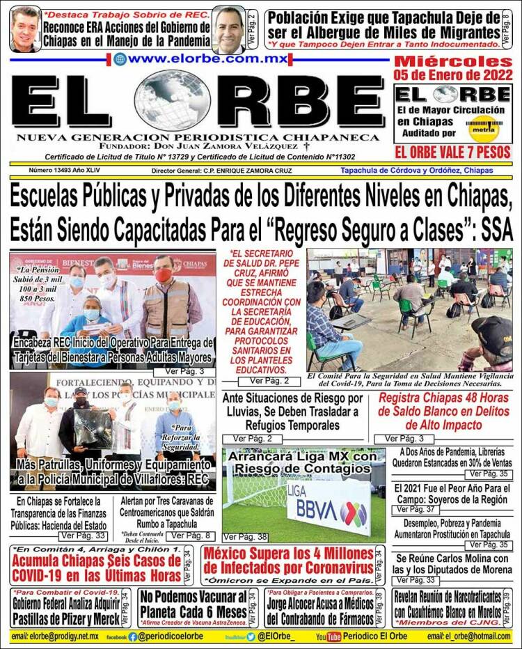 Portada de El Orbe (M&eacute;xico)