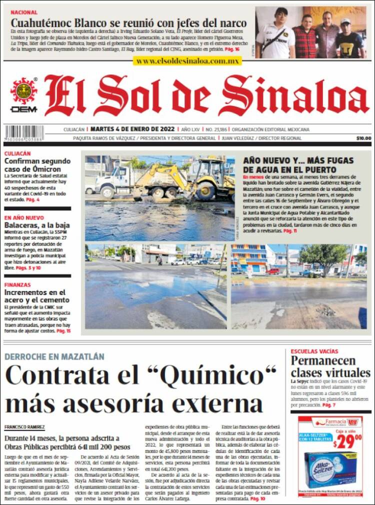 Portada de El Sol de Sinaloa (M&eacute;xico)