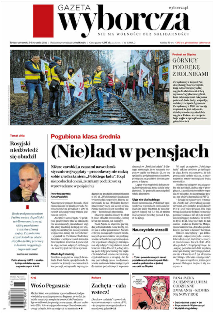 Portada de Gazeta Wyborcza (Polonia)