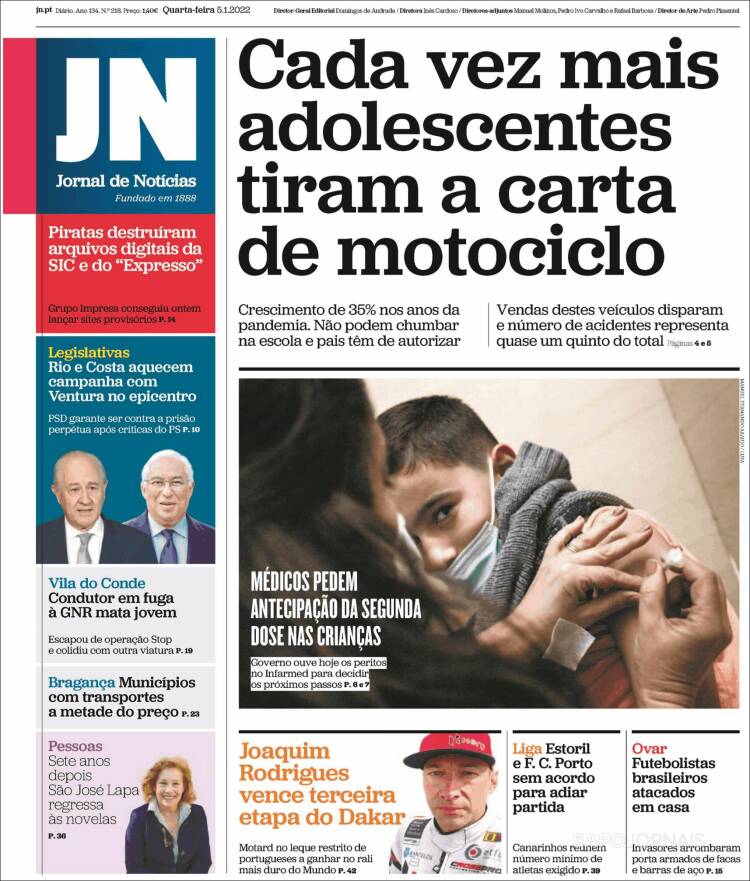 Portada de Jornal de Notícias (Portugal)