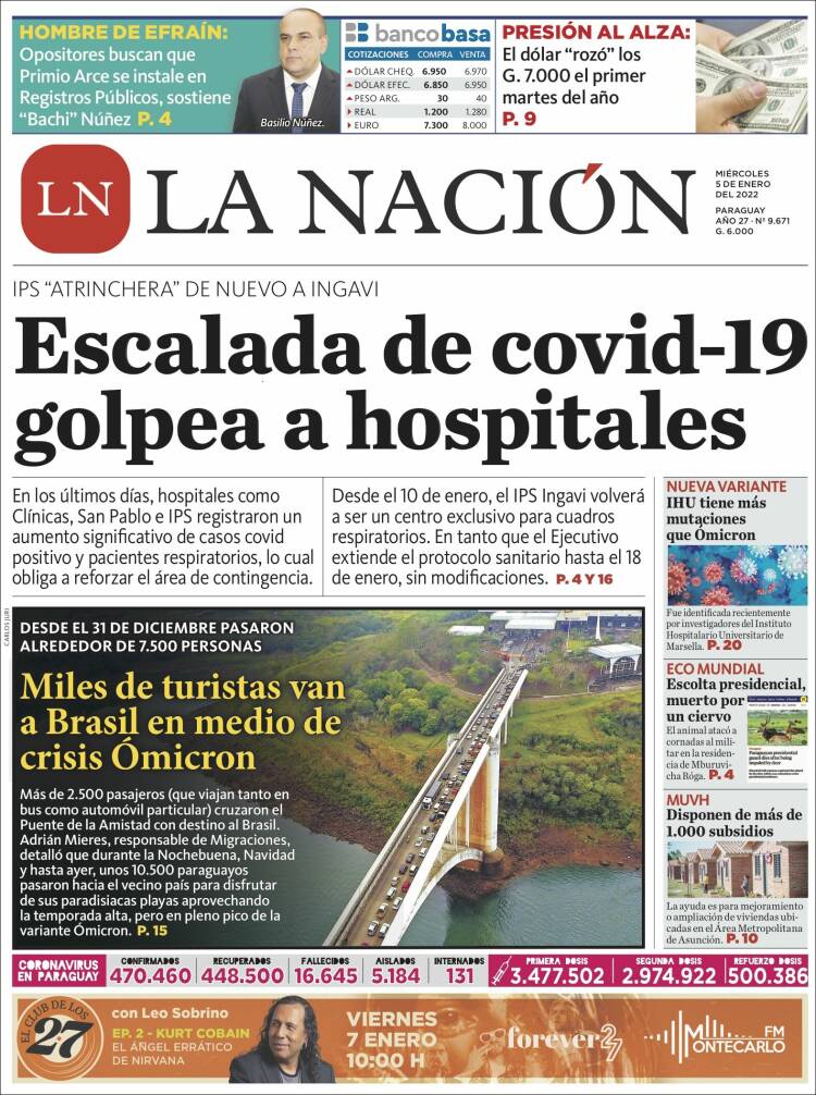 Portada de La Nación (Paraguay)