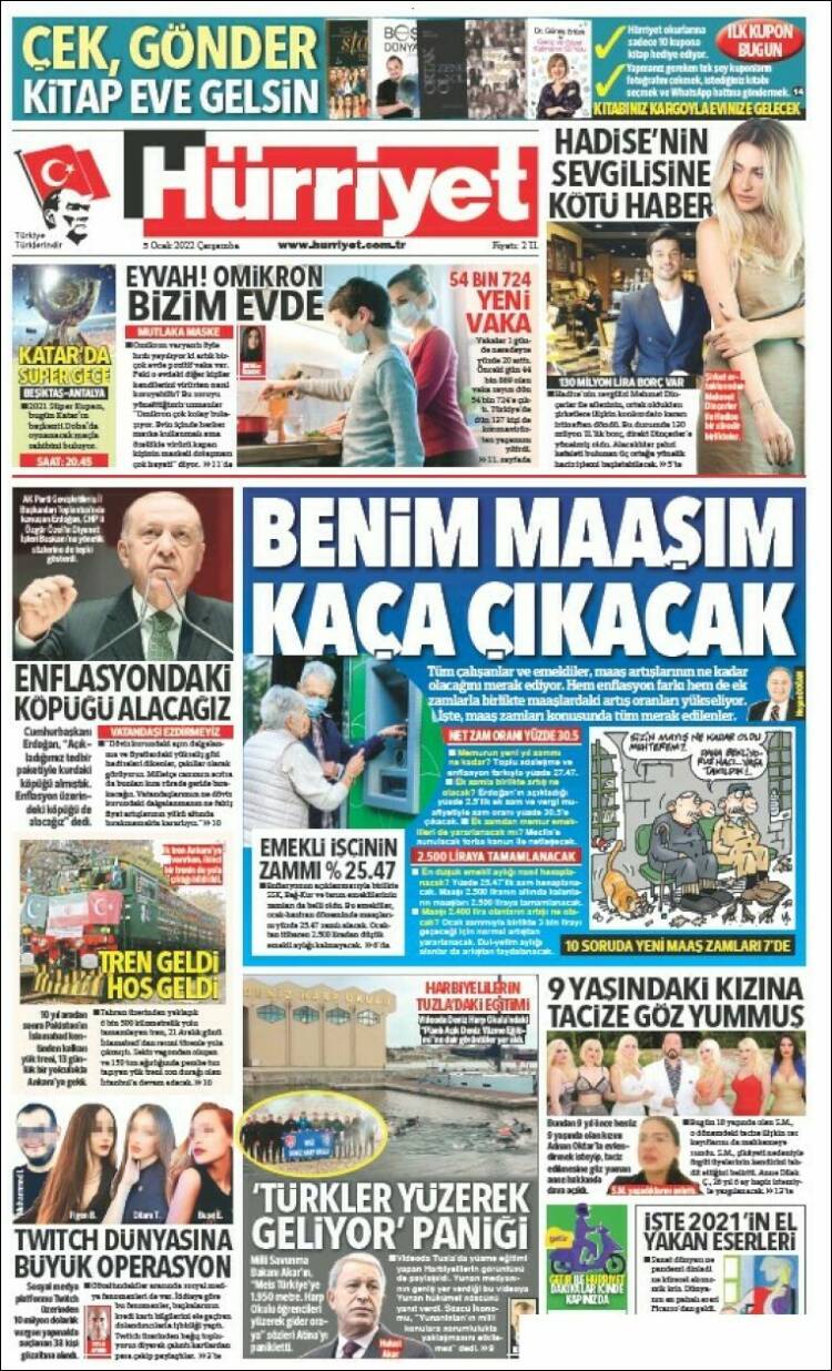 Portada de Hürriyet (Turqu&iacute;a)