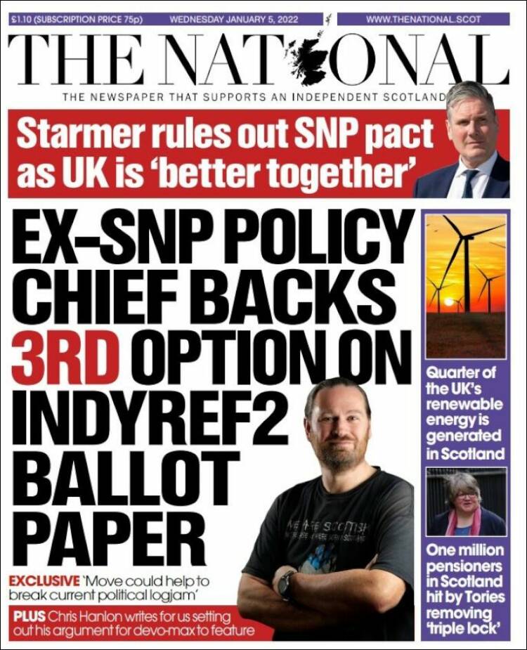 Portada de The National (Reino Unido)