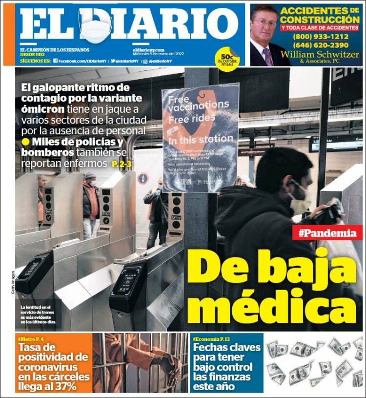 Portada de El Diario NY (USA)