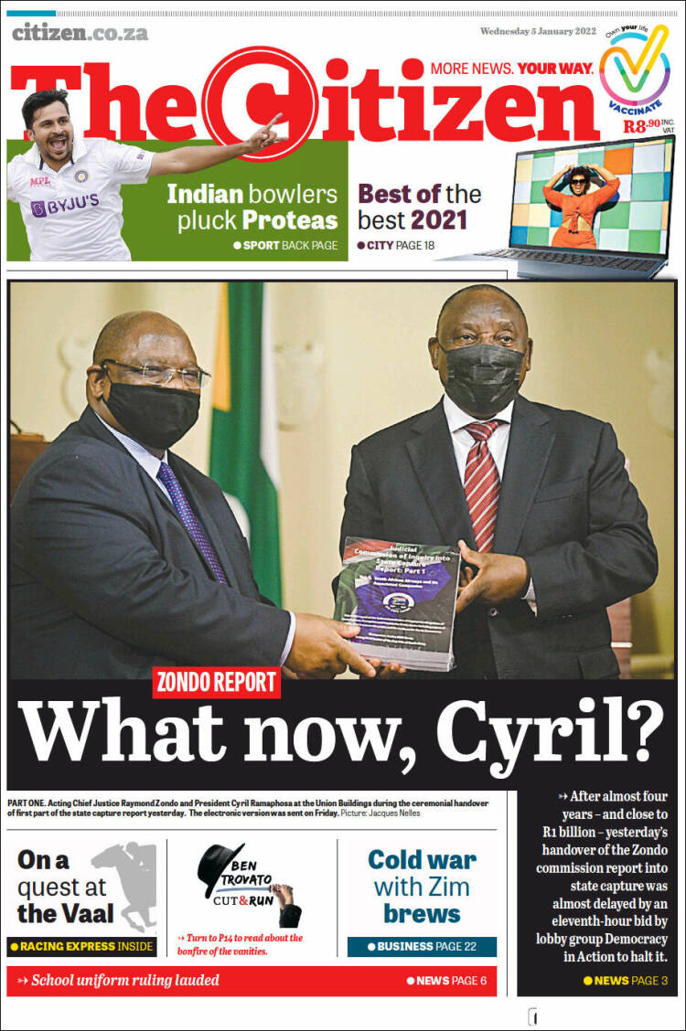 Portada de The Citizen (Sud&aacute;frica)