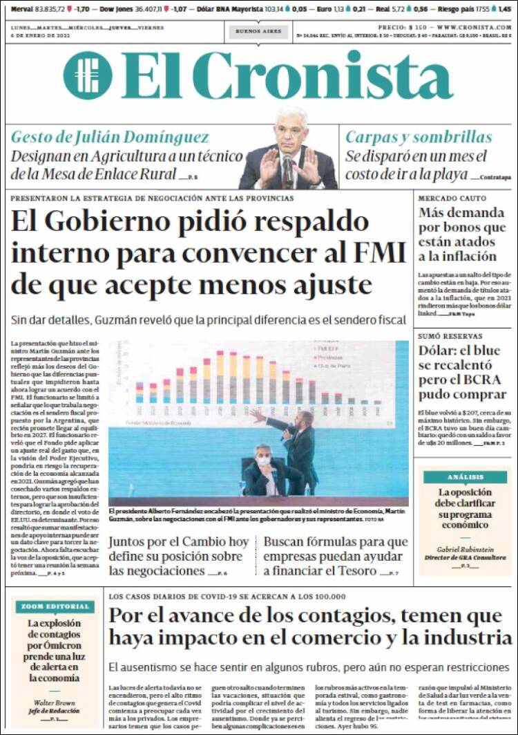 Portada de El Cronista Comercial (Argentina)
