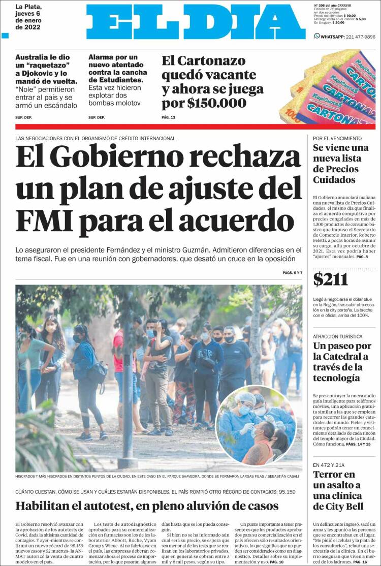 Portada de El Día de la Plata (Argentina)