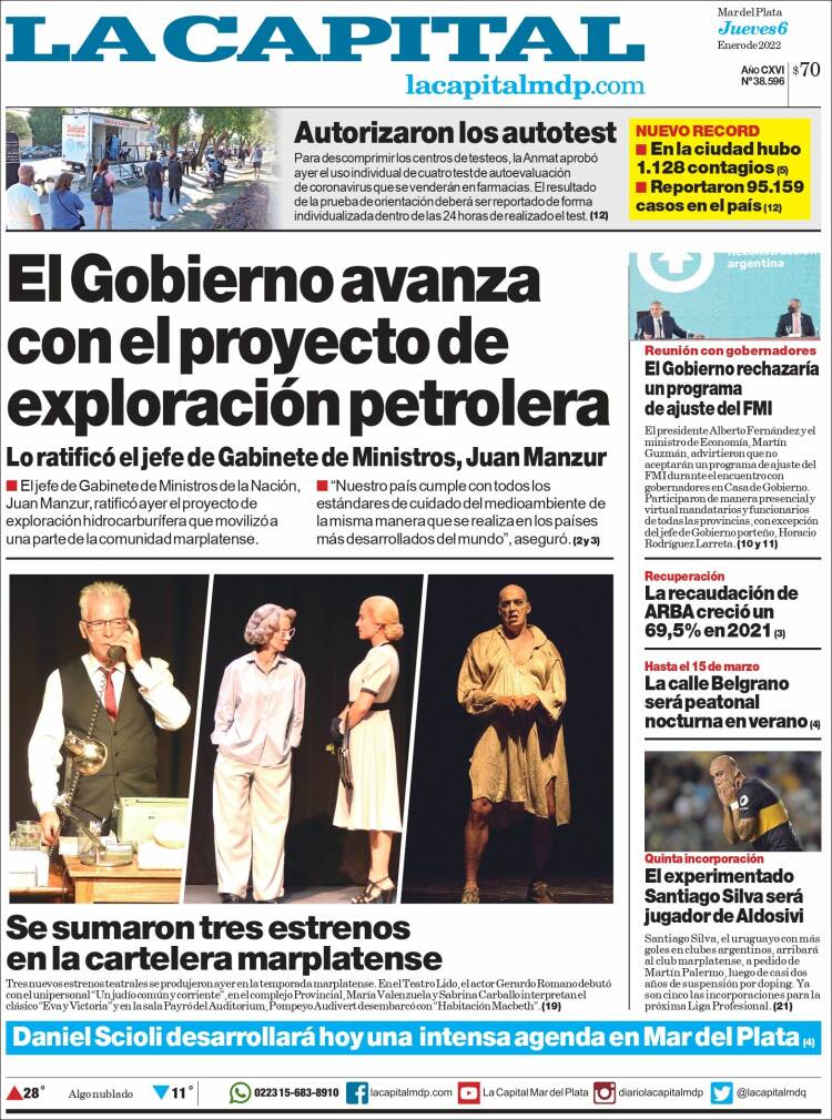 Portada de Diario La Capital - Mar del Plata (Argentina)