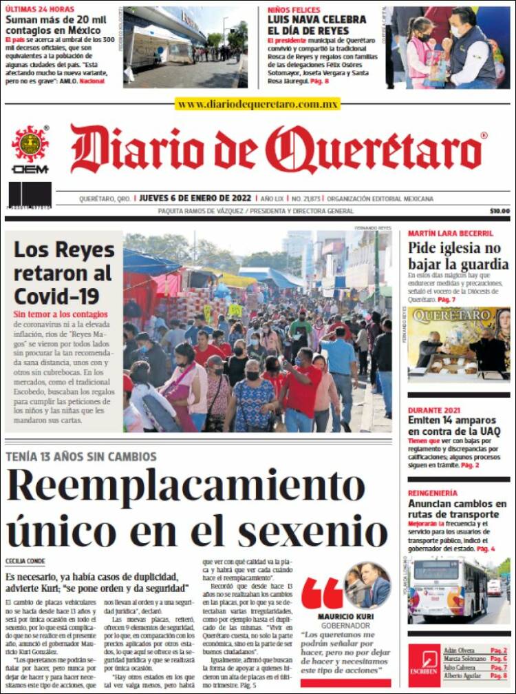 Portada de Diario de Querétaro (México)