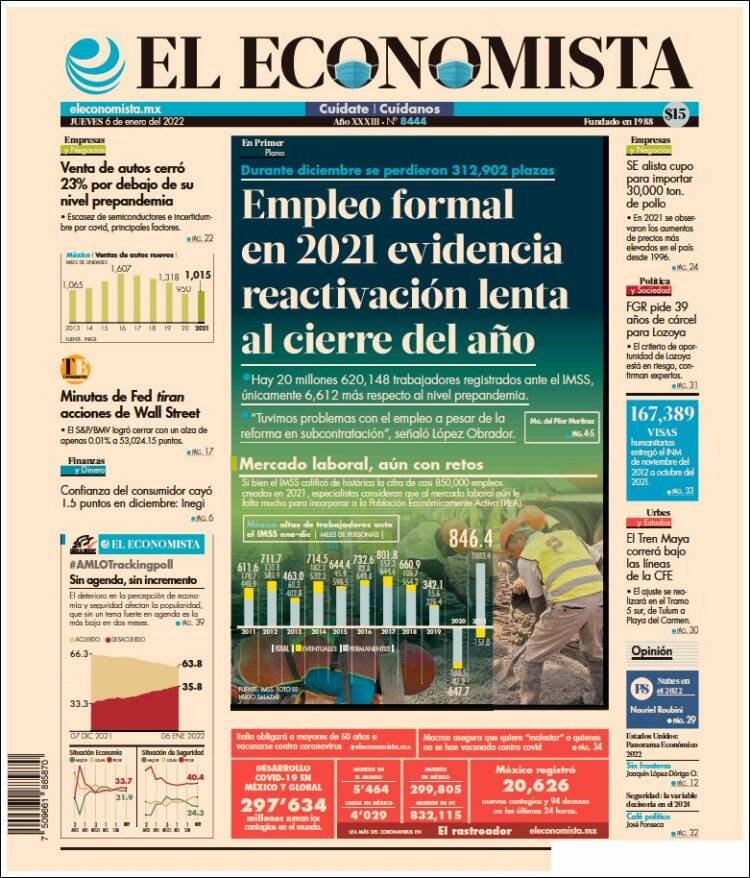 Portada de El Economista (México)