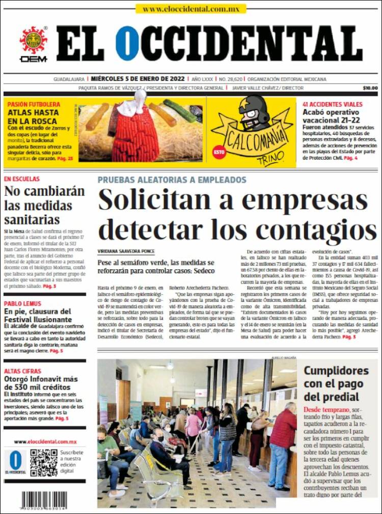 Portada de El Occidental (México)