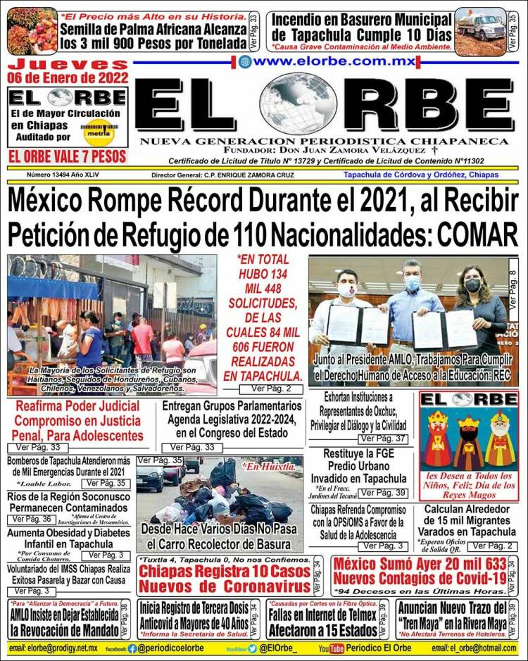 Portada de El Orbe (México)