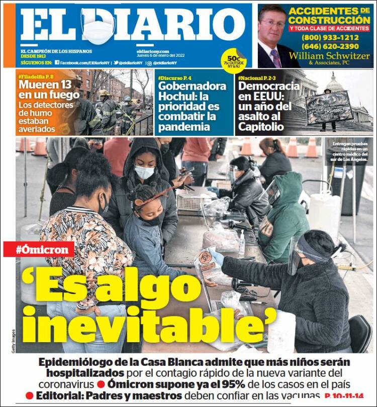 Portada de El Diario NY (USA)