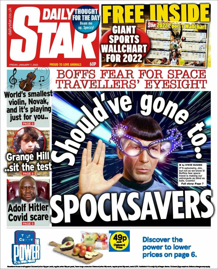 Portada de Daily Star (United Kingdom)