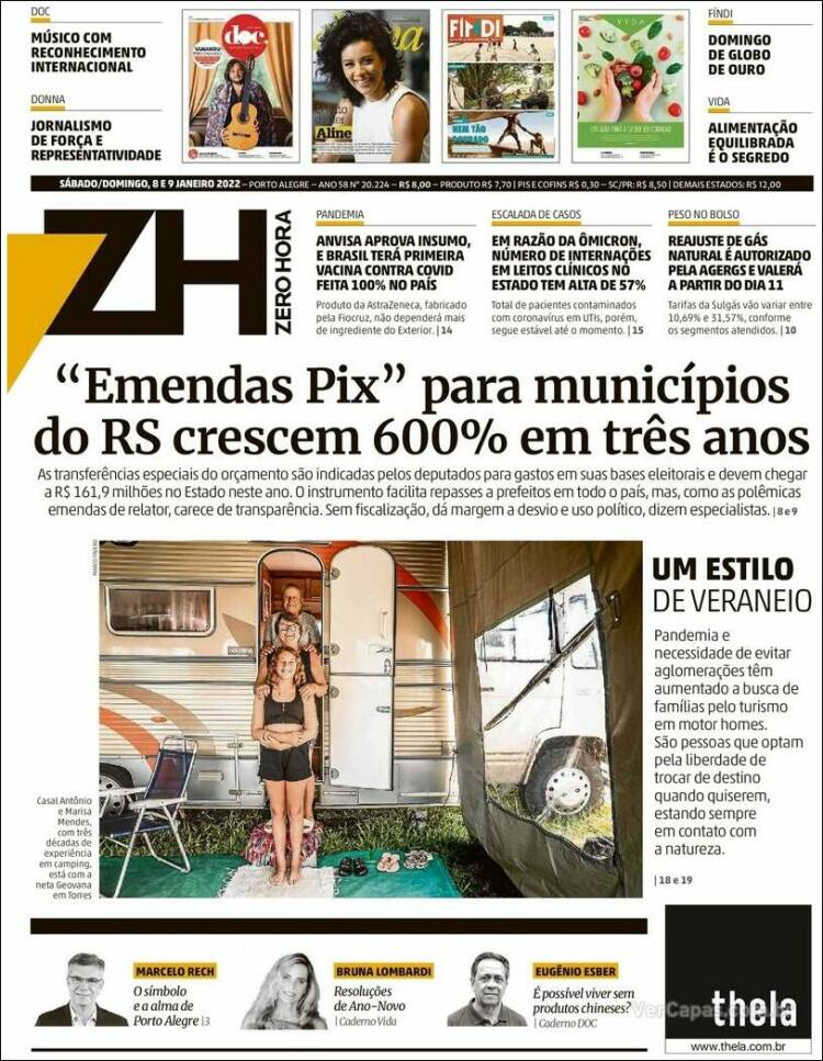 Portada de Zero Hora (Brasil)