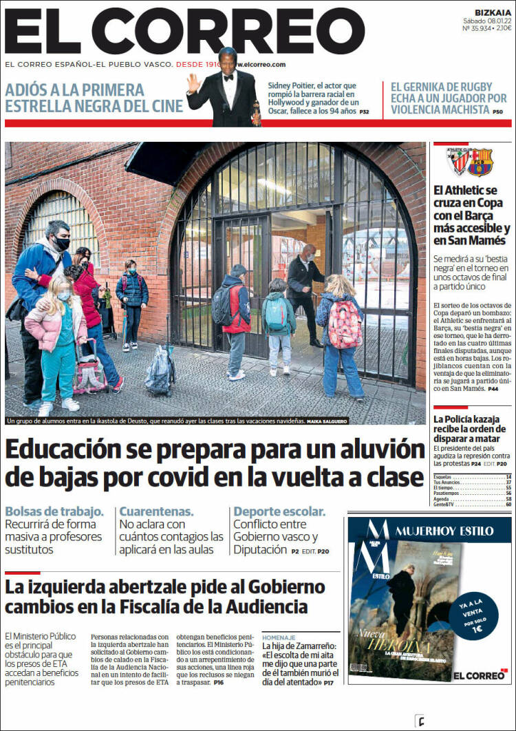 Portada de El Correo (Espa&ntilde;a)