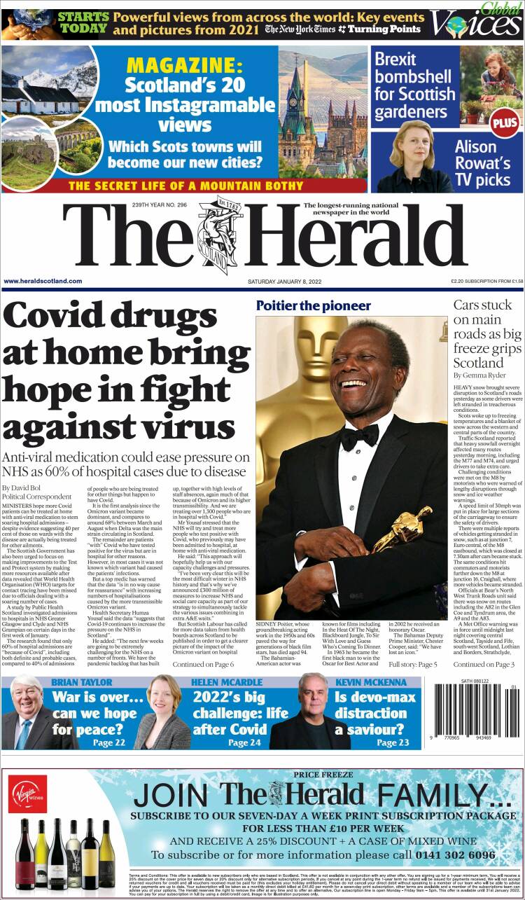 Portada de The Herald (Reino Unido)