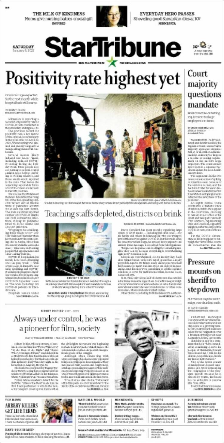 Portada de Star Tribune (USA)