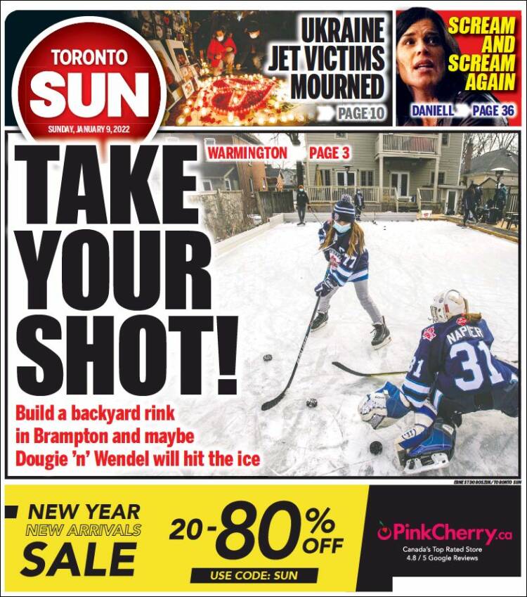 Portada de The Toronto Sun (Canadá)