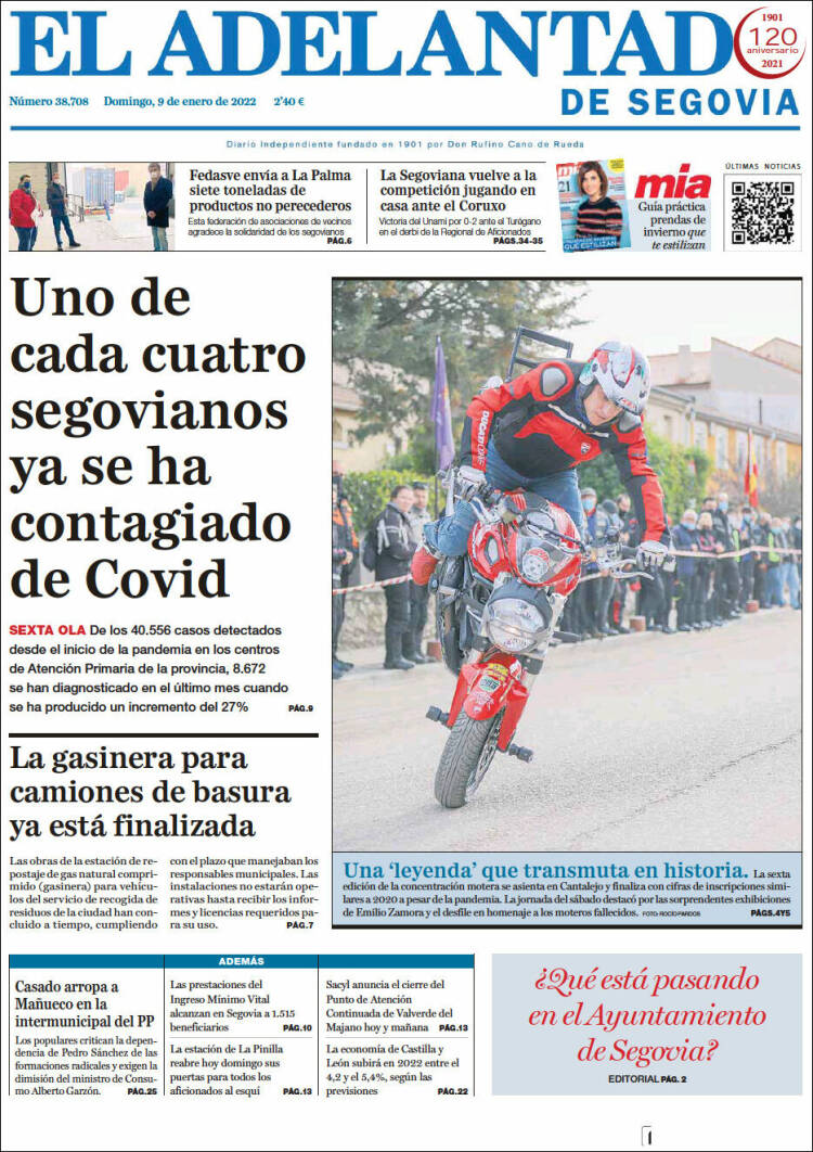 Portada de El Adelantado de Segovia (España)