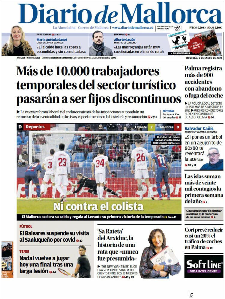 Portada de Diario de Mallorca (España)