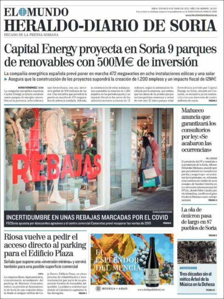 Portada de Diario de Soria (España)