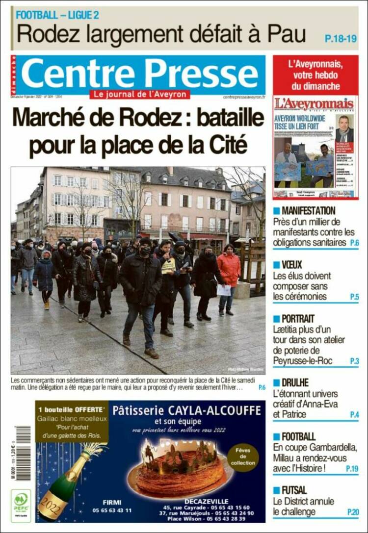 Portada de Centre Presse (Francia)