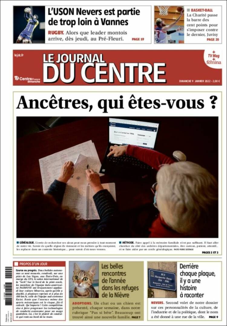 Portada de Le Journal du Centre (Francia)