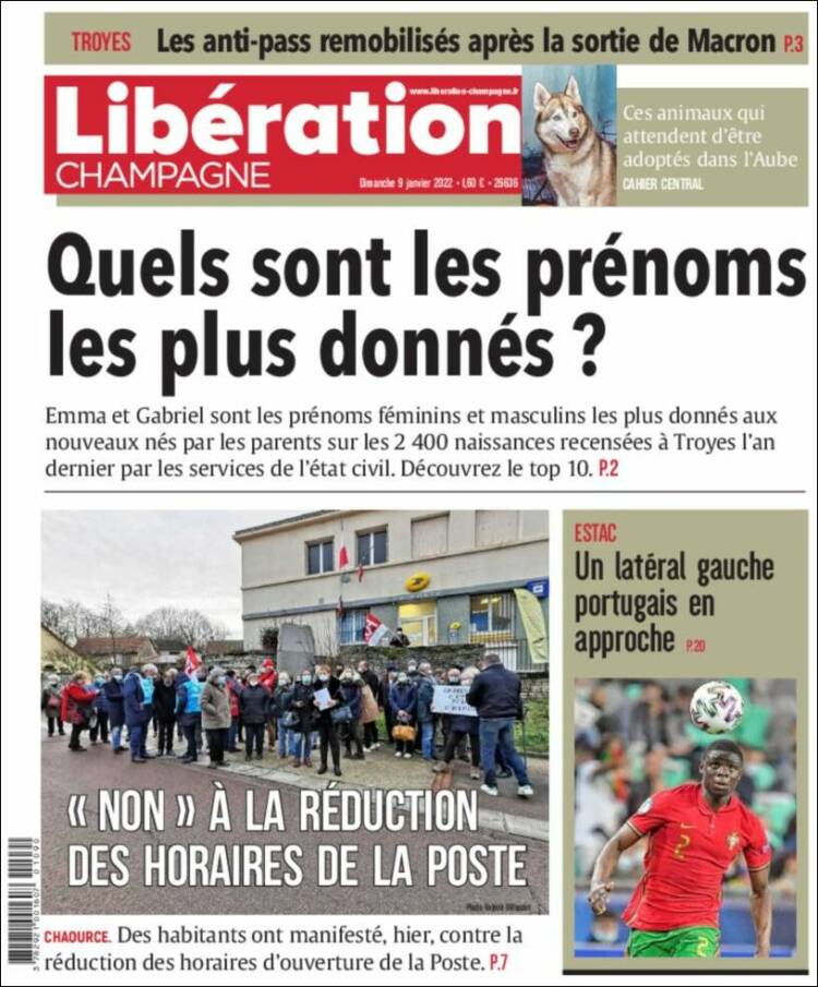 Portada de Libération Champagne (Francia)