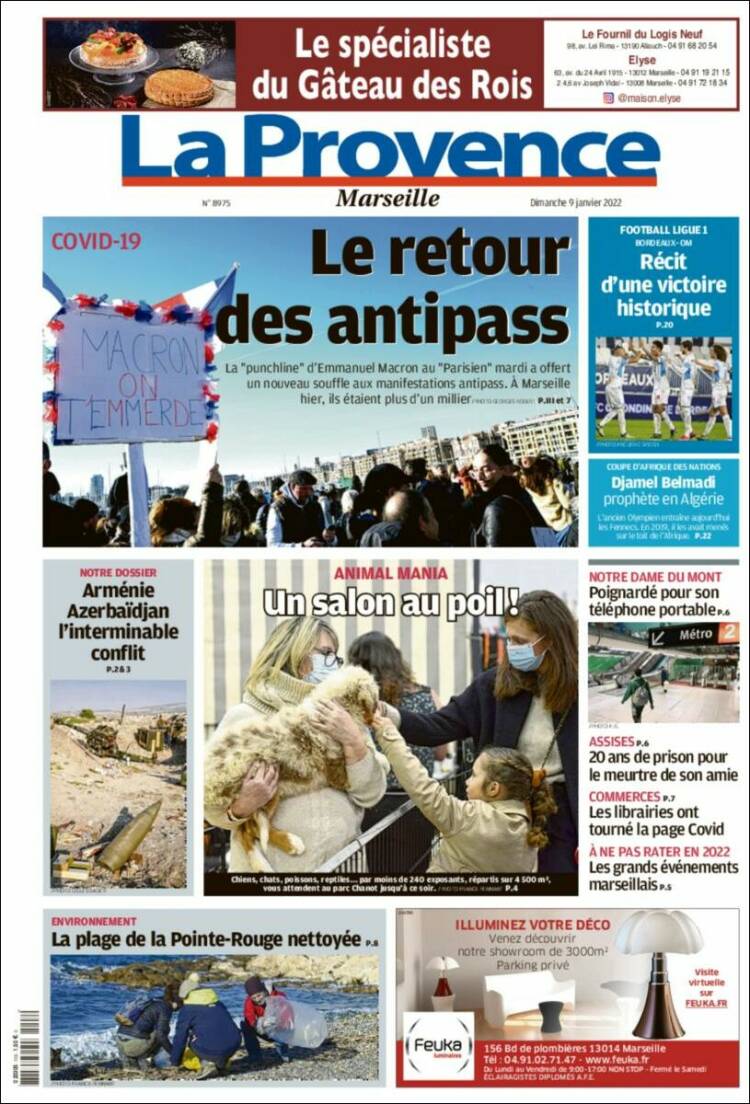 Portada de La Provence (Francia)