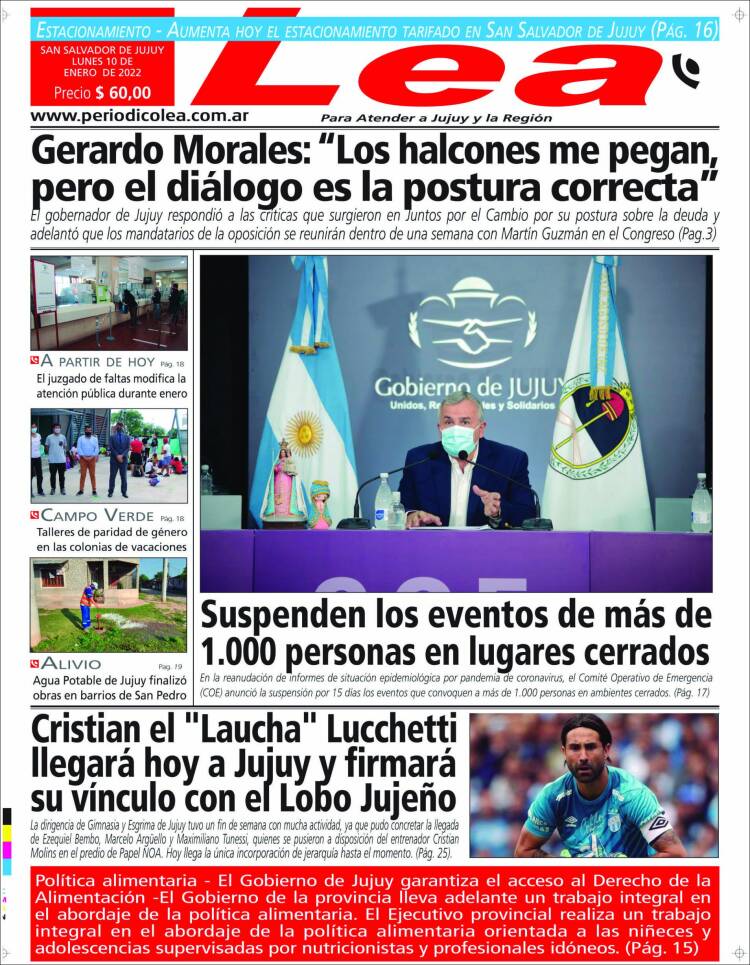 Portada de Periódico Lea (Argentina)