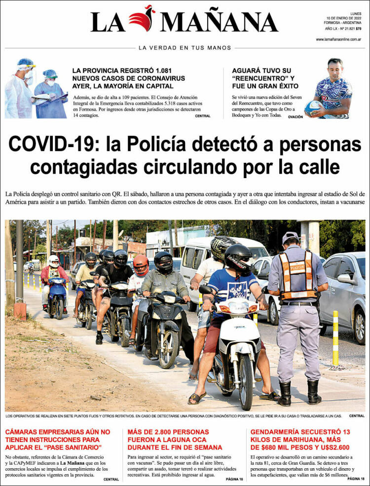 Portada de Diario La Mañana (Argentina)