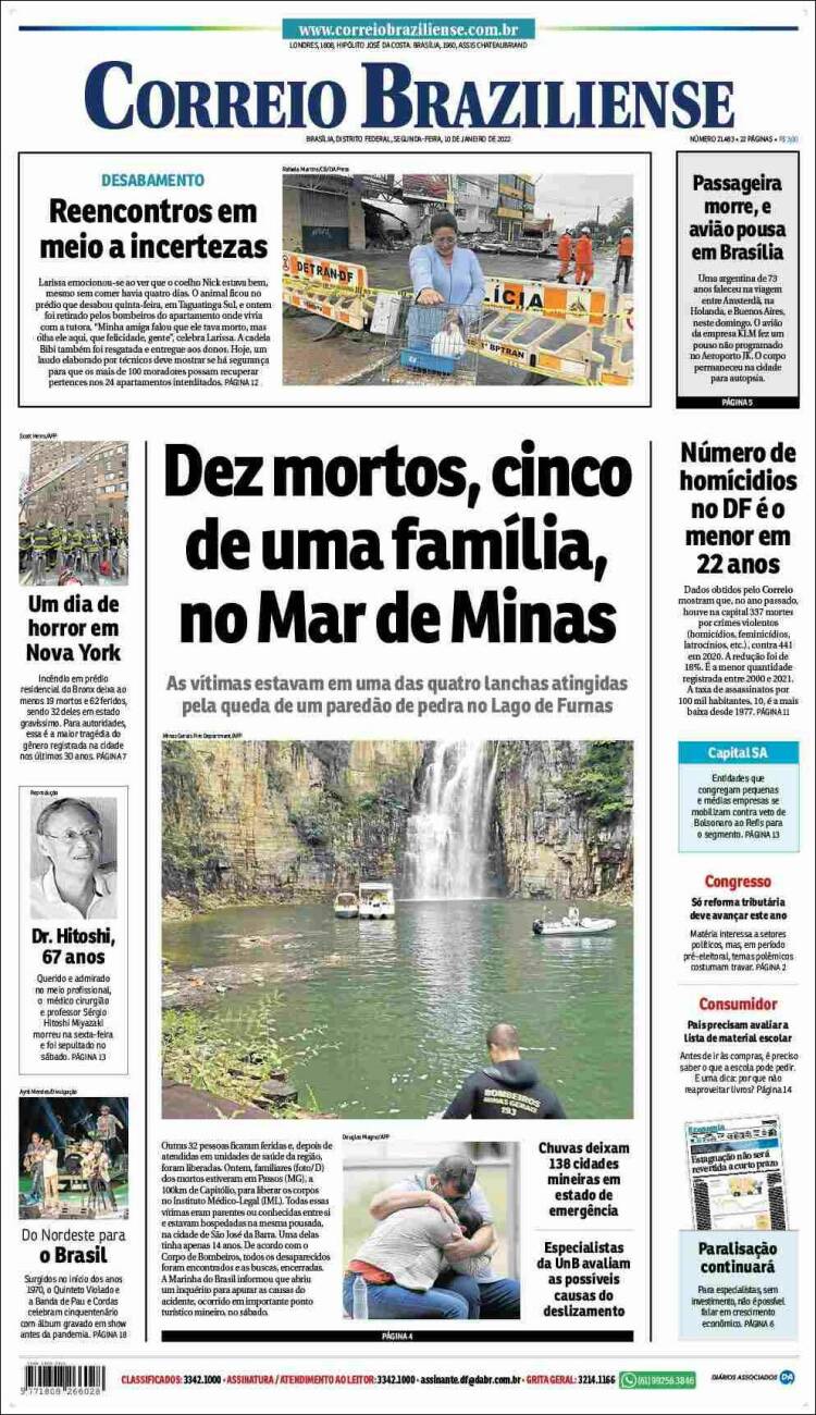 Portada de Correio Braziliense (Brasil)