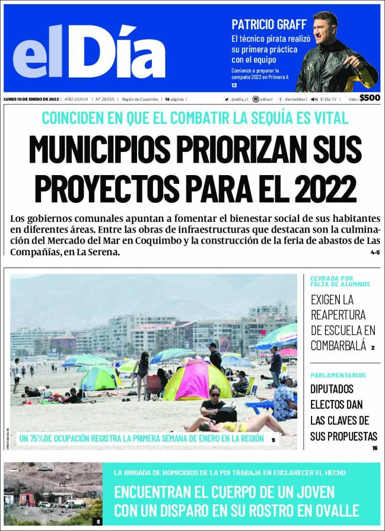 Portada de El Día (Chile)