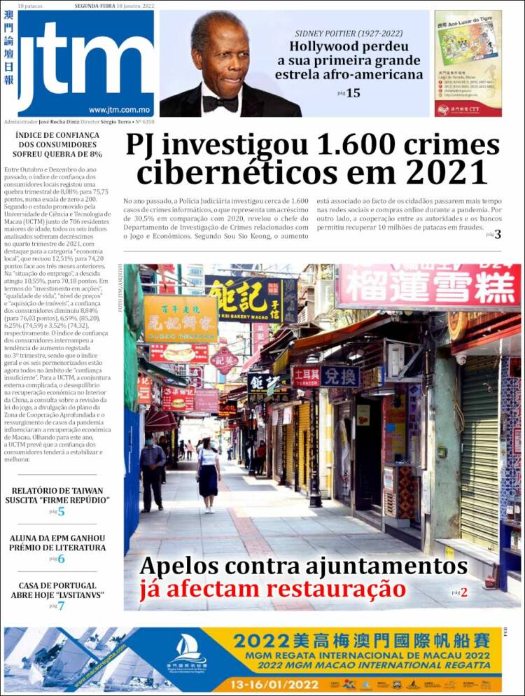 Portada de Jornal Tribuna de Macau (China)